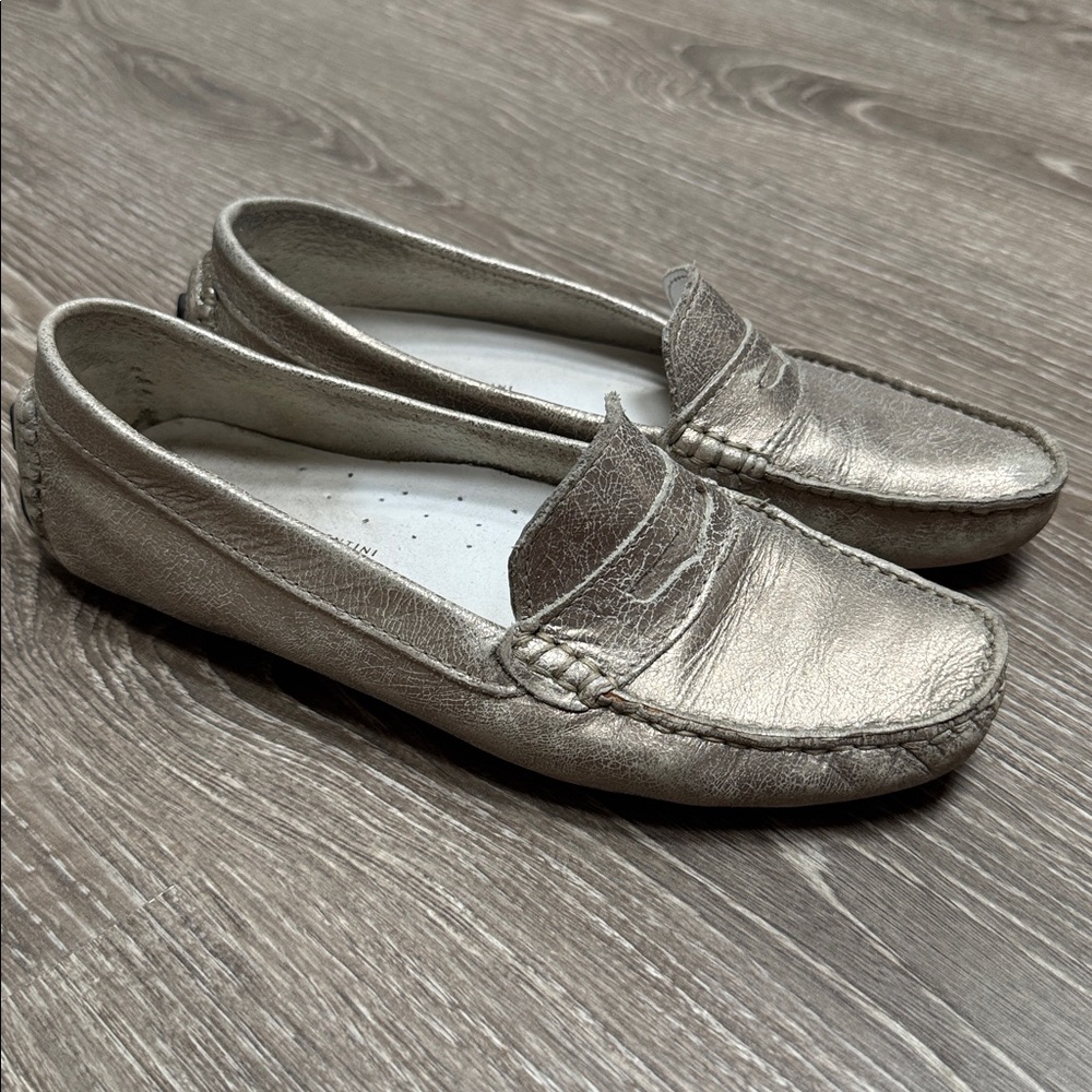Mercanti Fiorentini Women’s 7.5 Leather Silver Metallic Loafers